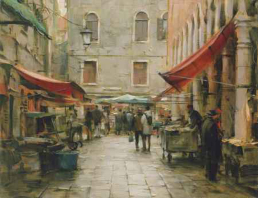 Dmitri Danish - Afternoon At The Market - giclee on canvas-emb. - 30x40