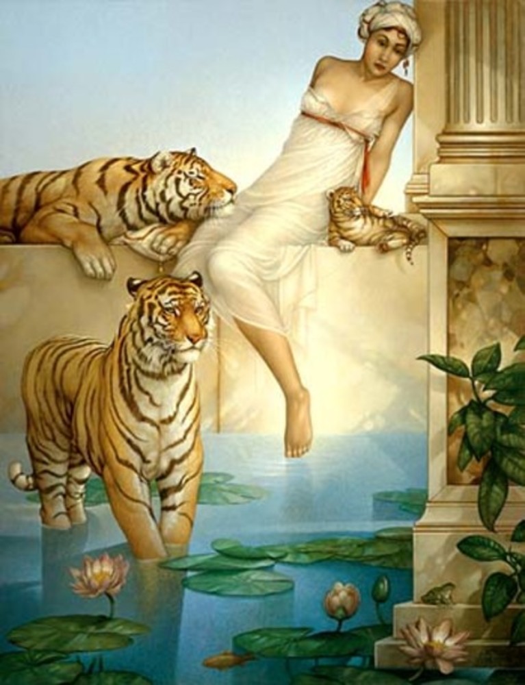 Michael Parkes - Indian Summer - giclee on canvas - 41.5x31.5