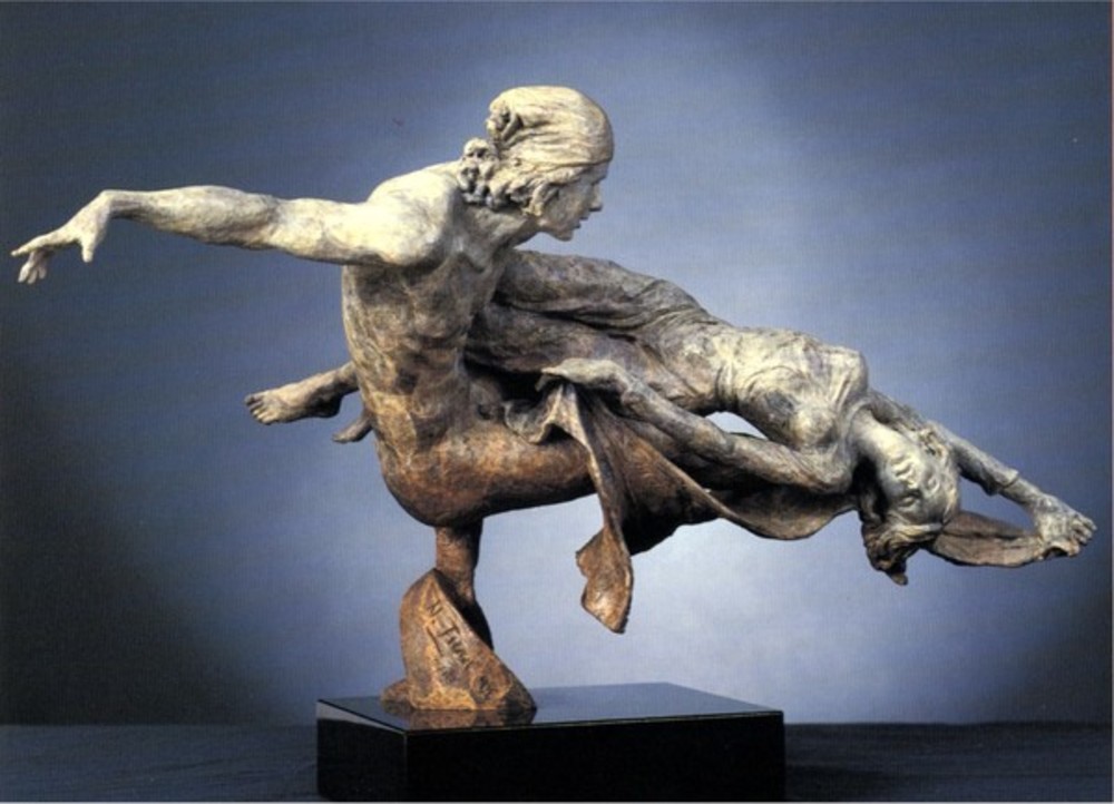 Tuan - Rendezvous - bronze sculpture - 28x17x13