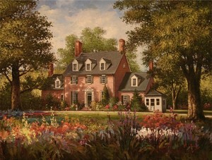 B. Jung - Blossoms by The Green Spring House - oil painting - 18x24
