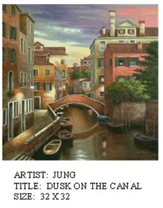 B. Jung - Dusk On the Canal - oil painting - 32x32