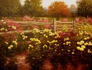 B. Jung - Floral Garden - oil painting - 32 x 42
