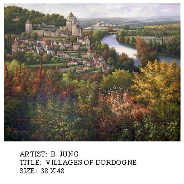 B. Jung - Villages of Dordogne - oil painting