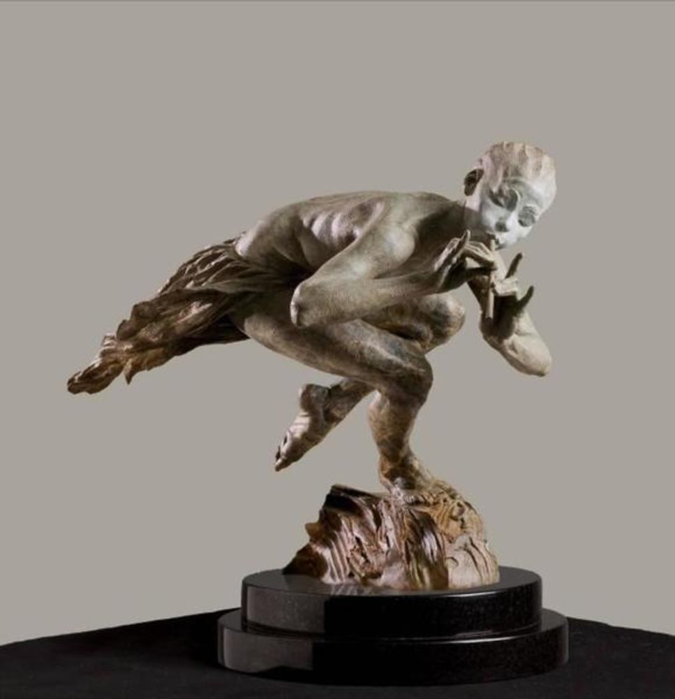 Richard MacDonald - Piper 1/3 life - bronze sculpture - 16.75x17.5x13.5