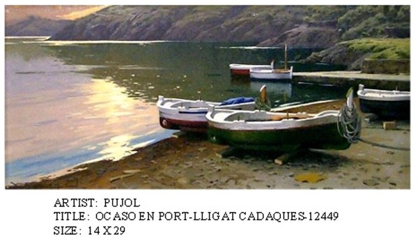Ramon Pujol - Ocaso En Port-LLigat Cadaques - oil painting