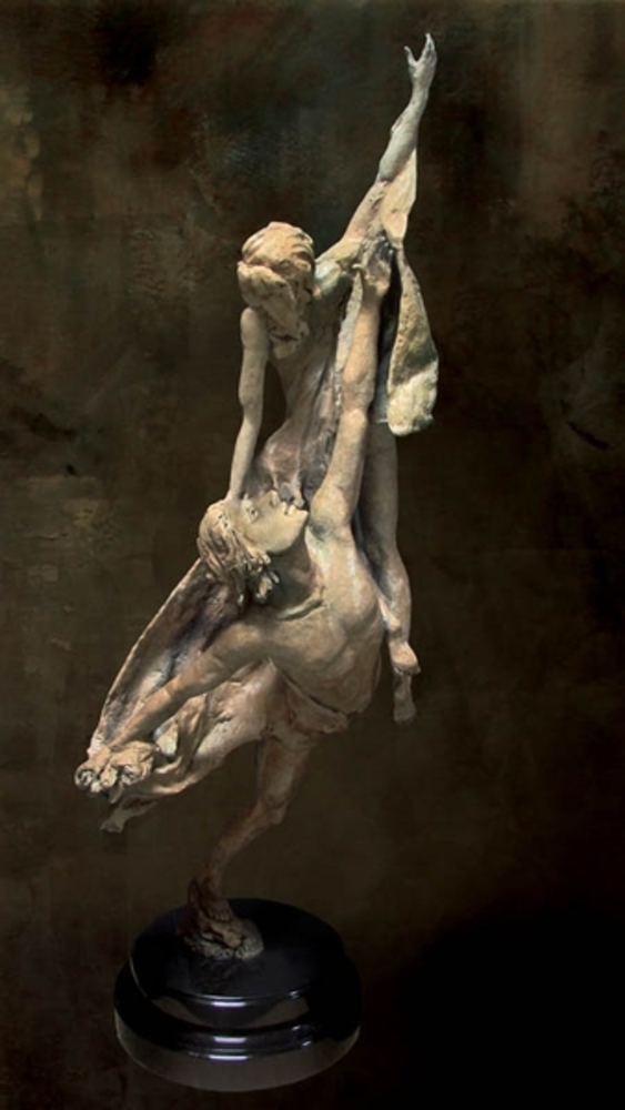 Tuan - Eternity - bronze sculpture - 21x17x45