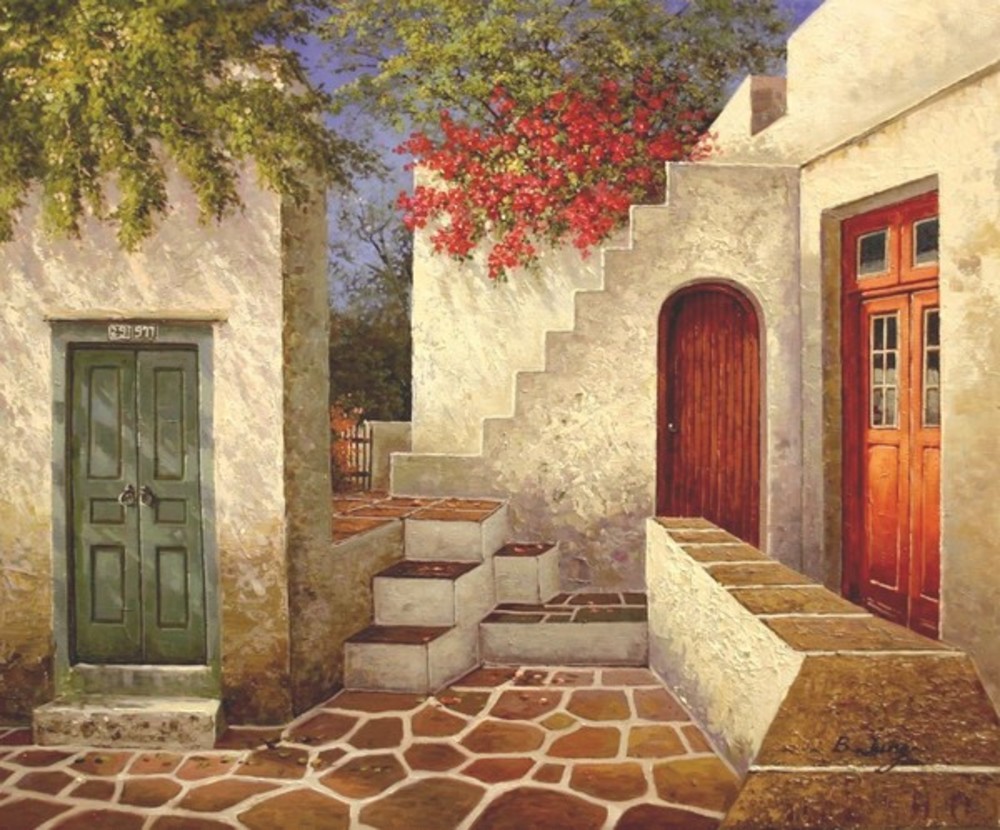 B. Jung - Colors of Mykonos - oil painting - 20 x 24