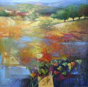 Nicola De Benedictis - Vines of The Mountains - oil painting on canvas - 32x32