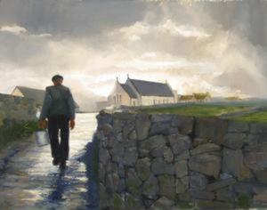 Martin Driscoll - Bringing Home The Milk - giclee on canvas-emb. - 20x26