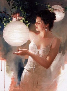 Richard Johnson - Paper and Porcelain - oil painting on canvas - 24x18