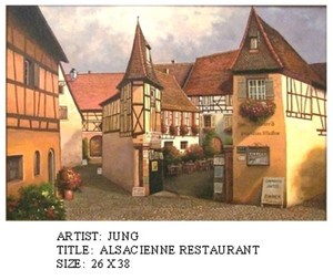  Title: Alsacienne Restaurant , Medium: oil painting