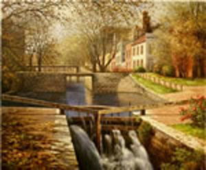 B. Jung - Autumn in Georgetown, C&O Canal - giclee on canvas-emb.