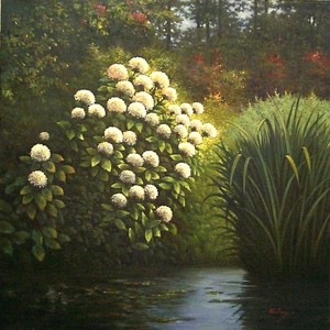 B. Jung - By The Pond - oil painting - 32x32
