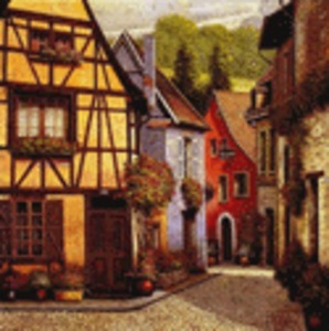 B. Jung - La Maison Alsacienne - serigraph on canvas - 30x30