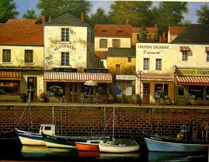 B. Jung - Port of France - oil painting