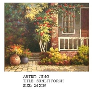  Title: Sunlit Porch , Medium: oil painting