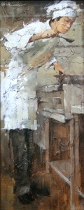 Andre Kohn - Carbonnade A La Flamande - oil painting on canvas - 24x10