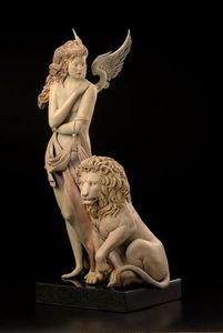 Michael Parkes - Last Lion 1/3 life - bronze sculpture - 28x14x13