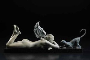 Michael Parkes - See No Evil - bronze sculpture - 9.5x25x5