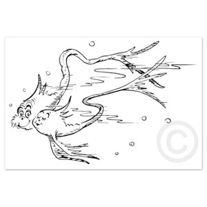 Seuss - Cuddle Fish - giclee on paper - 17 3/4x 26 1/2