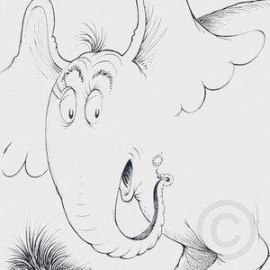Seuss - Horton Line Drawing - giclee on paper