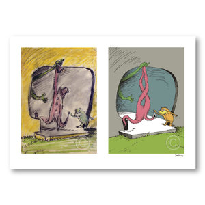 Seuss - A Thneed's A Fine Something That All People Need Diptych - mixed media - 14x10 each