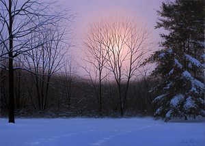 Volkov - Winter Moonrise - giclee on canvas-emb. - 30x42